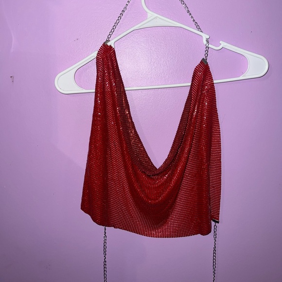 Red Chain Strap Top - Picture 2 of 2